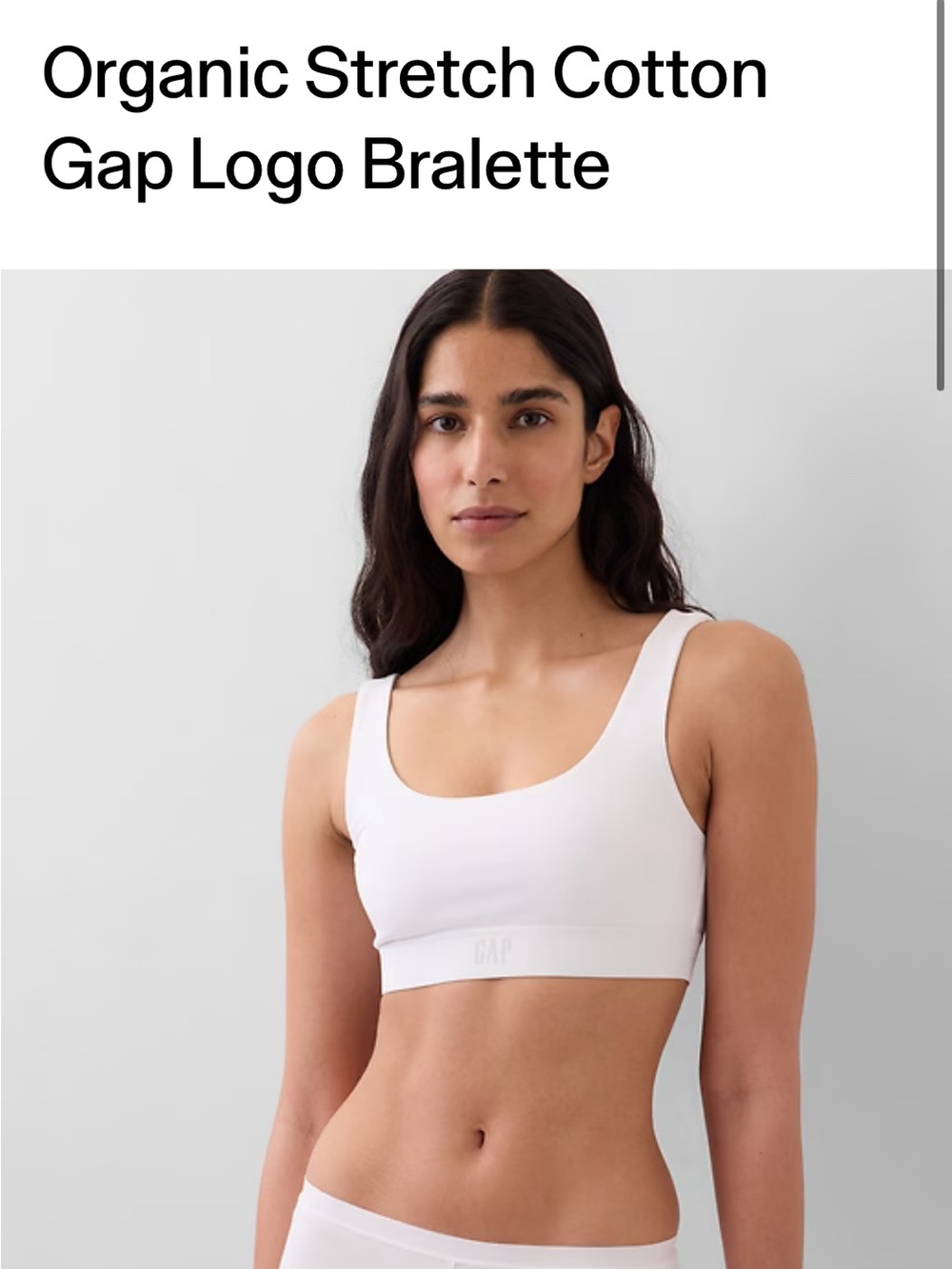 Two GAP organic cotton bralettes (black and white)
